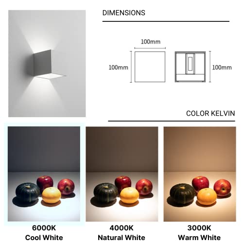 Applique LED Cubo 12W IP65 - Lampada Da Parete Interno/Esterno, Luce Regolabile 1000 Lumen - Foto 4