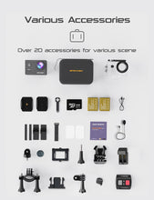 Carica l'immagine nel visualizzatore di Gallery, Apexcam 4K Action Cam 20MP Con Scheda di Memoria 64GB WiFi Sports Camera Ultra HD Telecamera subacquea 40M 170 ° Wide Angle 2.4G Telecomando Time Lapse 2x1050mAh Batterie