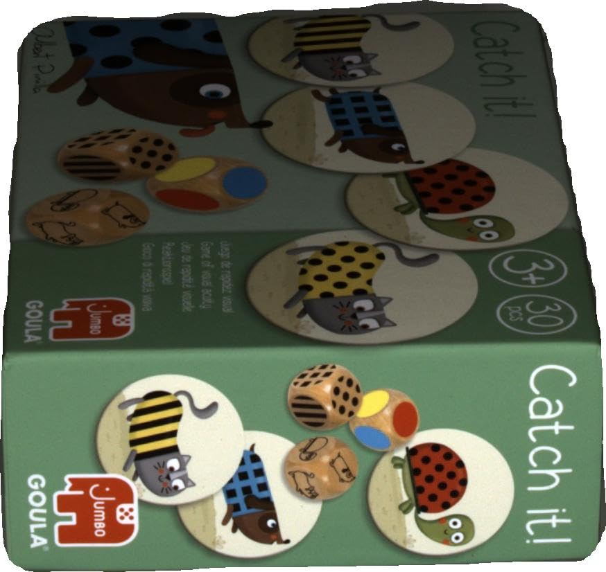 Goula Catch It - Gioco Di Velocità E Riflessi Per Bambini Da 3 Anni, 2-4 Giocatori, Con Dadi In Legno E Tessere Animali, Sviluppa Concentrazione - 6