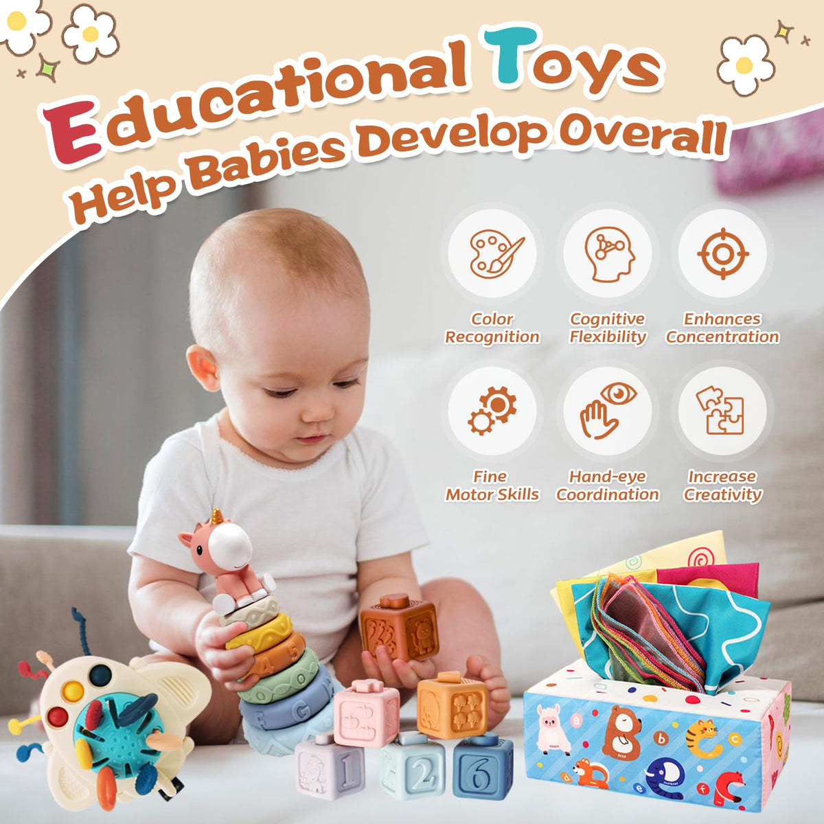 Giochi Montessori 4 In 1 Per Bambini 6 Mesi-3 Anni - Giocattoli Educativi - Foto 13