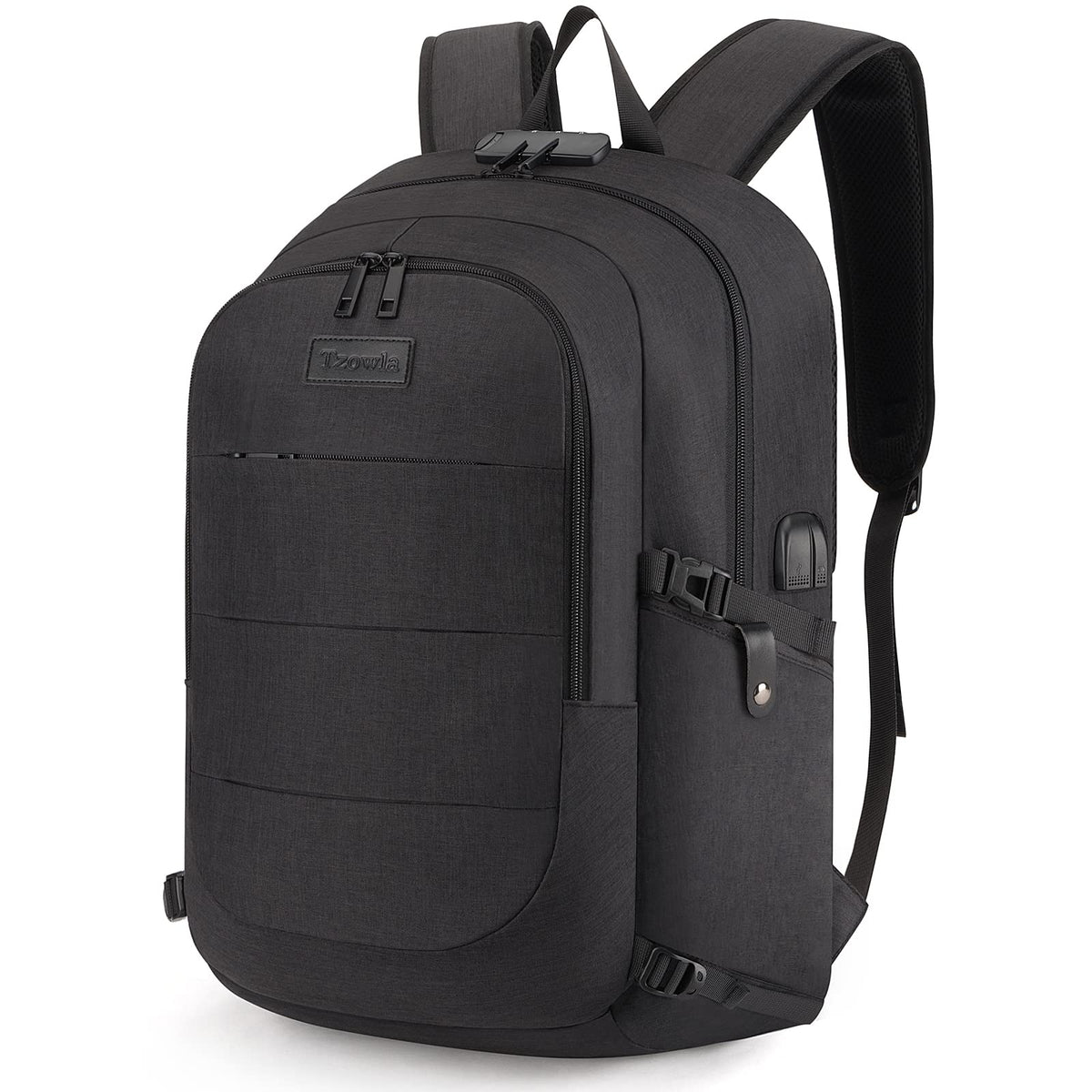 Zaino Tzowla Antifurto Con Porta USB E Lucchetto – Impermeabile 15,6 Pollici, Nylon 300D, Spallacci Ergonomici – Per Lavoro, Università E Viaggi