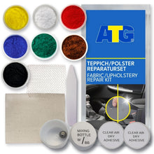 Carica l'immagine nel visualizzatore di Gallery, ATG Kit riparazione sedili auto in tessuto - Rivestimento tappezzeria Auto - Colla per tessuti auto - Toppe per sedili auto - Per tutta la tappezzeria – 13 pezzi (Confezione Assortita)