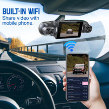 Carica l'immagine nel visualizzatore di Gallery, Dash Cam Auto 360 Gradi, con 4 Telecamere 1080P Anteriore e Posteriore Sinistra Destra, Dashcam Auto con WiFi, Parcheggio 24 ore, Telecamera Auto Atti Vandalici con Visione Notturna con 128 GB