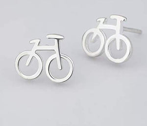 Izie Jewellery - Piccoli orecchini a perno a forma di bicicletta, in argento... - Ilgrandebazar