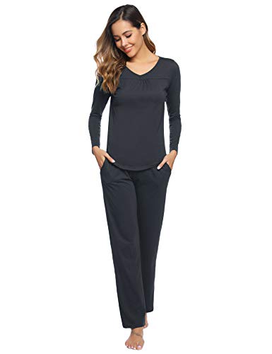 Aibrou Pigiama Donna Lungo Due Pezzi Pigiami Inverno Donna S