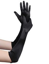 Carica l'immagine nel visualizzatore di Gallery, Babeyond Lunghi Guanti Donna Eleganti Sposa di Raso Liscio 52cm/Nero - Ilgrandebazar