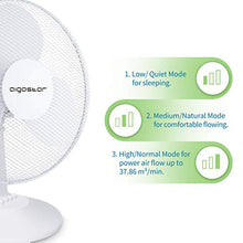 Carica l'immagine nel visualizzatore di Gallery, Aigostar Louis 33JTN - Ventilatore da tavolo, silensioso, 3 impostazioni di...
