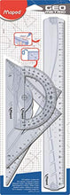 Carica l'immagine nel visualizzatore di Gallery, Maped 242767 Kit Righello con Squadre e Goniometro, 4 Pezzi, Multicolore - Ilgrandebazar