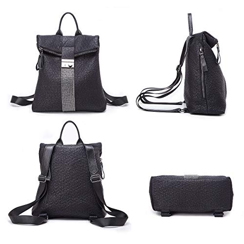 Zaino In Pelle JOSEKO Donna - Borsa A Tracolla Impermeabile, Con Rivetti E Orsacchiotto, Nero
