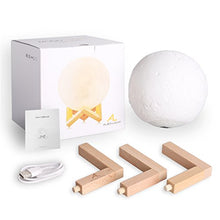 Carica l'immagine nel visualizzatore di Gallery, Lampada Luna 3D Stampata, ALED LIGHT Piena Moon con 3 Colori