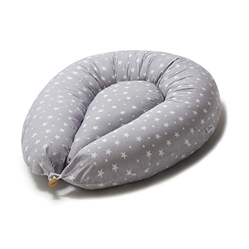 Fodera Per Cuscino Allattamento In Cotone Biologico 190 Cm - Percale Naturale Créme, Lavabile A 60°C, Universale Per Cuscini Gravidanza