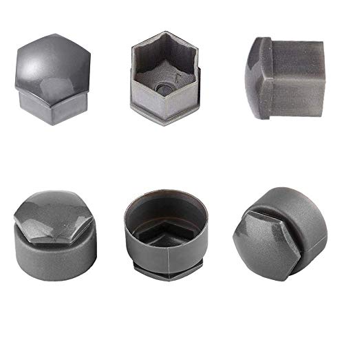 MARXAN 20Pcs Copridadi Copribulloni Auto per Peugeot Rifter, Tappi Bulloni delle Ruote Esagonale Copridadi Pneumatici Tappo Vite Ruota con Strumento Rimozione Accessori,A/Black-17mm