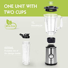 Carica l'immagine nel visualizzatore di Gallery, Aigostar Baron – Frullatore portatile 2 in 1 per frutta e verdura. 350W e...