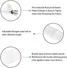 Carica l'immagine nel visualizzatore di Gallery, Felly Clip Lenzuola 4 Pezzi Bretelle Regolabili Tipo Lungo-bianco