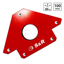 Carica l'immagine nel visualizzatore di Gallery, S&R Supporto Angolare Magnetico I Magnete per saldatura a squadra 45 100 mm