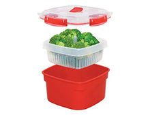 Carica l'immagine nel visualizzatore di Gallery, Sistema Vaporiera grande da microonde 3,2 L, 23.9 x x 10.9 cm Large, Red