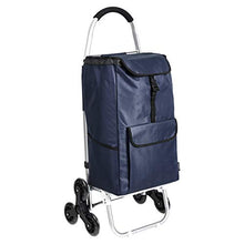 Carica l'immagine nel visualizzatore di Gallery, AmazonBasics 3 - Carrello portaspesa con 3 ruote, manici in Blue Navy