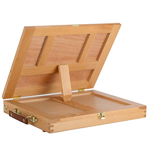 Cavalletto Da Tavolo In Legno Di Faggio Per Pittura – Pieghevole, Altezza Max Tela 50,8 Cm, Per Artisti Studenti