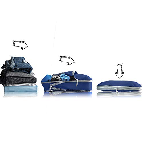 Travel Dude Organizer Valigie, Cubi con Compressione, Set da Viaggio per  zaini o bagagli a mano, Organizer Valigia (verde/ 7 pezzi).