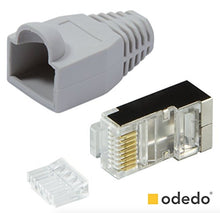 Carica l'immagine nel visualizzatore di Gallery, Odedo®, confezione da 20 connettori crimpati CAT6 in metallo schermati con... - Ilgrandebazar