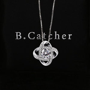 B.Catcher Collana con pendenti gemelli in zircone cubico ed argento 925 - Ilgrandebazar