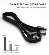 Carica l'immagine nel visualizzatore di Gallery, KUYiA Cavo SATA 3, 35CM Lungo 7 Pin Cavi Dati, Dritto e 90 Gradi Angolo 1PC - Ilgrandebazar