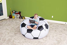 Carica l'immagine nel visualizzatore di Gallery, Bestway 75010 | Poltrona Pouf Gonfiabile Pallone da Calcio, 114x112x71 Bianco