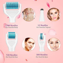 Carica l'immagine nel visualizzatore di Gallery, Rullo Derma, 6 In 1 Kit Titanium Roller, Fixget Microneedle Dermaroller per...