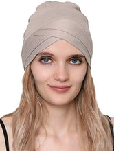 Carica l'immagine nel visualizzatore di Gallery, Deresina Cuffia in Cotone con Fascia Frontale Modello W per chemio