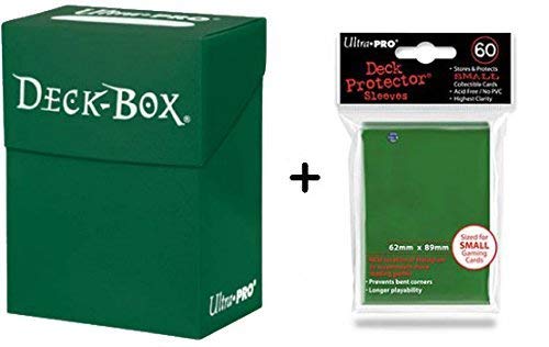 Ultra Pro Deck Box + 60 Small Size Protector Sleeves - Green - Yu-Gi-Oh! - Ilgrandebazar