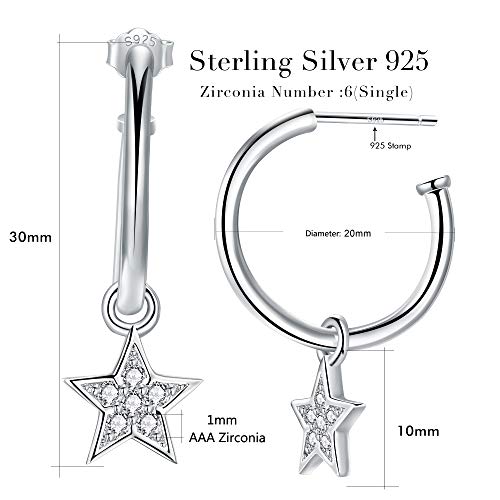 Orecchini a cerchio in argento Sterling 925, per donne e
