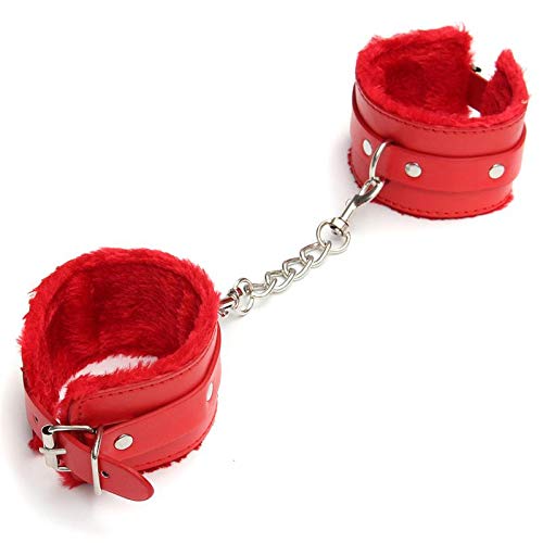 Kit Legature Regolabile In Nylon E Acciaio - Manette Per Caviglie Giocattolo Con Asta, Colore Rosso, Per Adulti