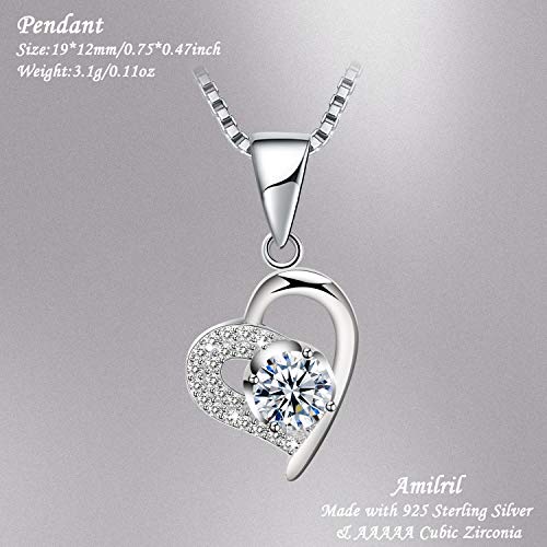 J.MUEN Collana Cuore Donna Argento Sterling 925 Ciondolo Cuore con Cofanetto Regalo-Festa Della Mamma di Natale Regali di Compleanno per Mamma Fidanzata Moglie