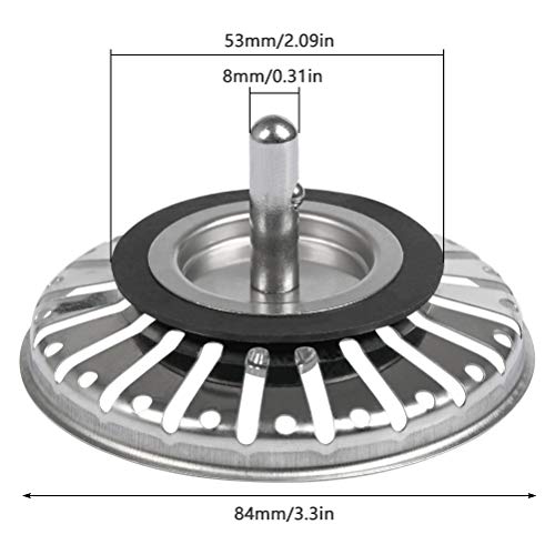 Tappo Di Scarico Per Lavello 80 Mm - Colino In Acciaio Inox E Ottone Cromato - Filtro Rifiuti Per Cucina - 2