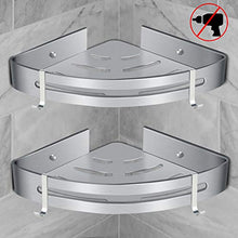 Carica l'immagine nel visualizzatore di Gallery, Mensola Doccia Senza Foratura, RenFox Mensole Bagno ad Angolo Argento