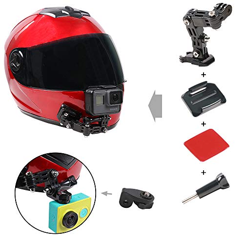 Supporto Per Action Cam Su Casco Moto - Attacco A Gancio J Antiscivolo Con Clip Per Smartphone, Universale