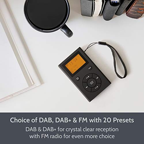 Radio DAB/DAB+ e FM Portatile Ricaricabile con Cuffie, Radiolina Porta –