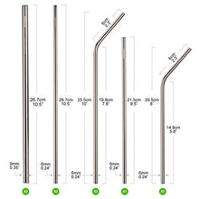 Carica l'immagine nel visualizzatore di Gallery, HOOMEE Cannucce in Acciaio Inox Riutilizzabili (Set da 8), Formato Famiglia - Ilgrandebazar