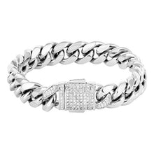 Carica l'immagine nel visualizzatore di Gallery, KRKC&CO Bracciale a Catena Cubana, Cubano Acciaio Grosso Uomo in... - Ilgrandebazar