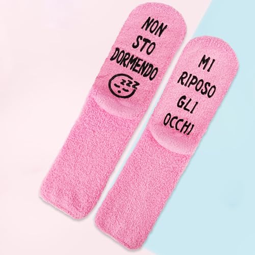 Calze Antiscivolo Donna Divertenti - Stampa CAFFÈ CIOCCOLATO VINO, Idee Regalo Per Amiche E Mamme - Foto 3