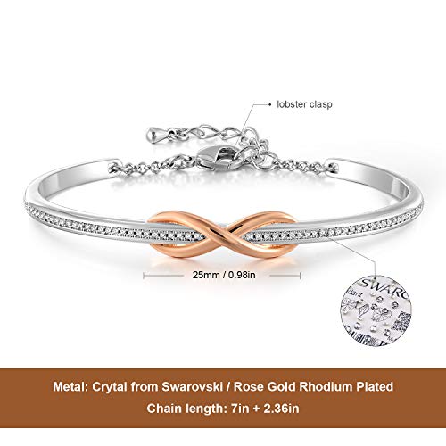 INFINIONLY Bracciale Donna In Argento 925 Con Simbolo Infinito E Zirconi - Regolabile - Regalo San Valentino