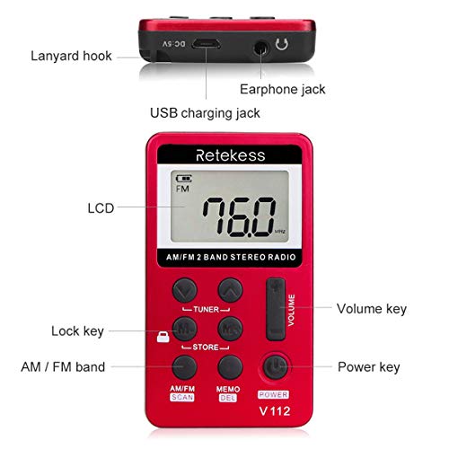 XHDATA D220 Radio portatile AM FM SW Radio a batteria, radio a onde