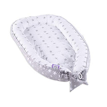 Carica l'immagine nel visualizzatore di Gallery, riduttore lettino neonato antisoffoco - 90 x 50 cm, Bianco Grigio Con Stelle