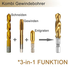 Carica l'immagine nel visualizzatore di Gallery, Qibaok 6 pezzi punte trapano Maschi Countersink Tap HSS Imposta combinazione...