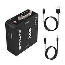 Carica l'immagine nel visualizzatore di Gallery, Adattatore VGA a HDMI, GANA 1080P Full HD Convertitore D-SUB a HDMI con cavo... - Ilgrandebazar