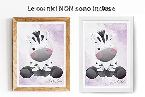 artpin® Set di 3 immagini per la cameretta dei bambini, animali della artpin® Set di 3 immagini per la cameretta dei bambini, animali della