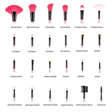 Carica l'immagine nel visualizzatore di Gallery, GUSODOR 24PCs Trucco Pennelli Kit | Cosmetici Spazzola Maniglia Legno rosa - Ilgrandebazar