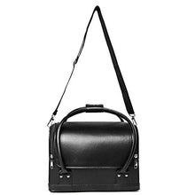 Carica l'immagine nel visualizzatore di Gallery, HBF Borsa Cosmetici Nera in Pelle Tracolla Rimovibile Organizer Make...