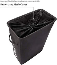 Carica l'immagine nel visualizzatore di Gallery, WOWLIVE 45L Cesto per Biancheria Stretto Cestino Alto e Nero