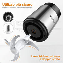 Carica l'immagine nel visualizzatore di Gallery, Yissvic Tritatutto da Cucina Elettrico, 2L 500W Elettrico...